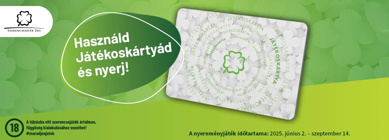 Nyerjen akár 20 millió forintot Játékoskártyájával!