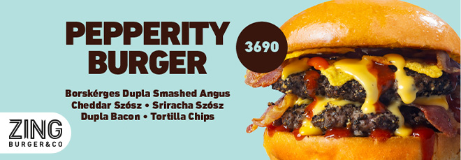 Pepperity Burger a Zing Burger éttermében