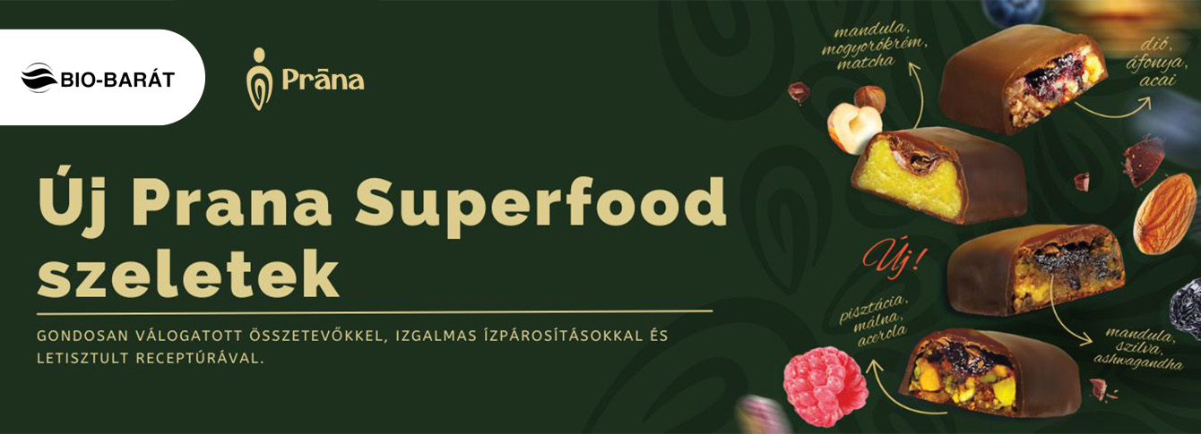 Új Prana superfood szeletek érkeztek a Bio-Barát Bioboltba